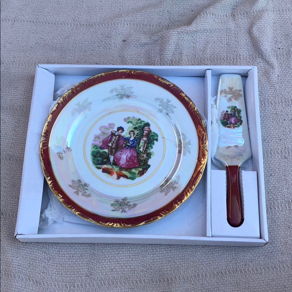 mother of pearl cake cutting set